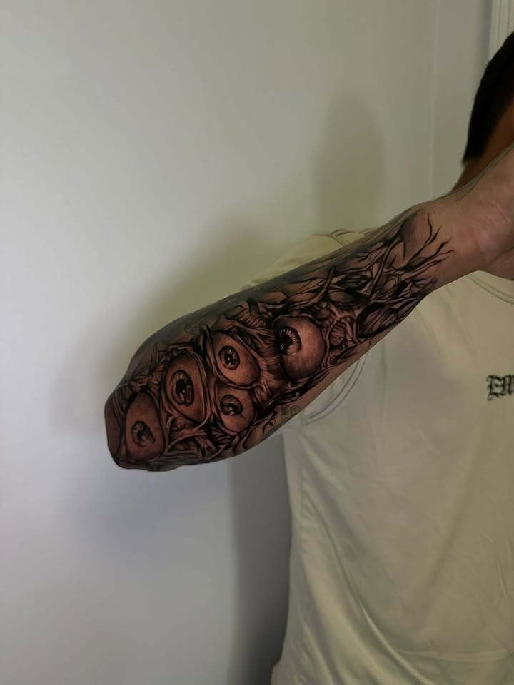 Eyes of the Forest — Sleeve / Surreal tattoo by Clavo